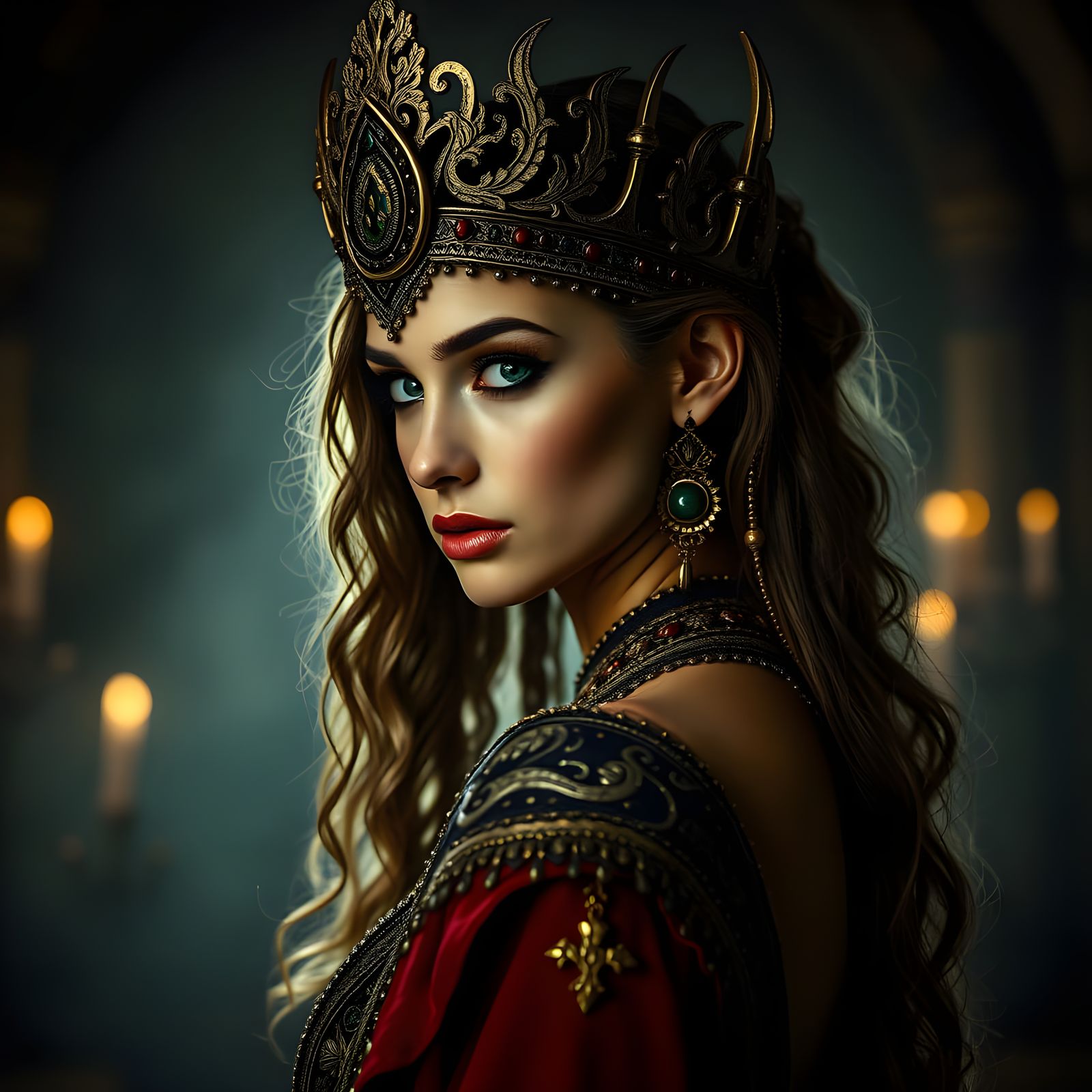 Ultra-Realistic Portrait of an Eternal Goddess in Green Eyes