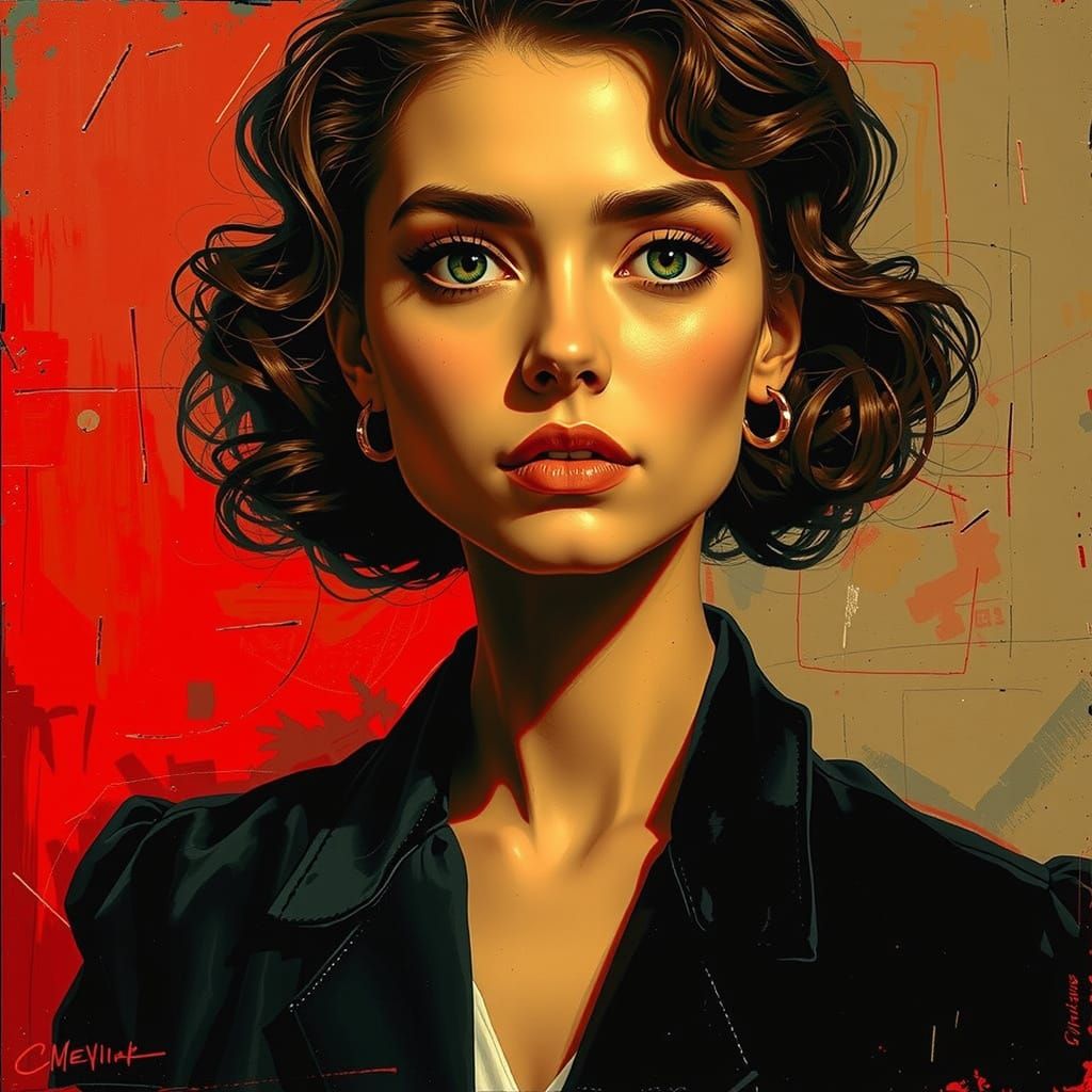 Vibrant Swirling Red Abstract Art