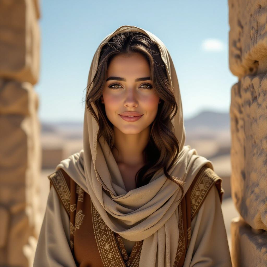 Photorealistic Portrait of Hebrew Woman in Ancient Attire