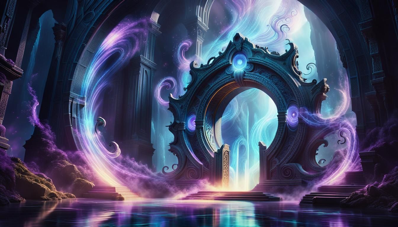 Ethereal Dark Portal in Fantasy Art Style