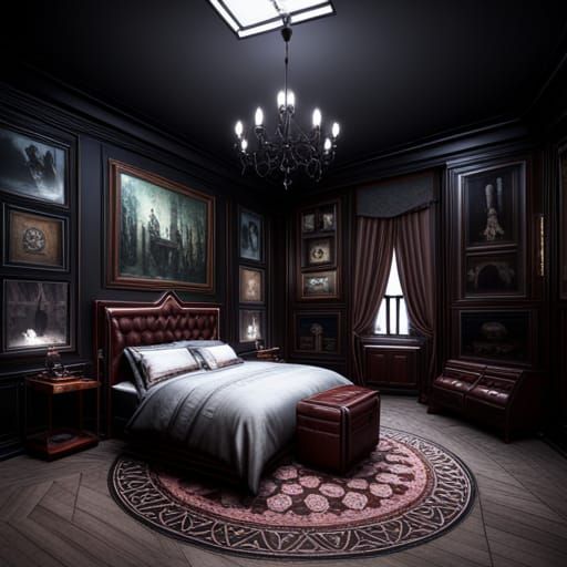 Dramatic Gothic Bedroom Digital Matte Painting