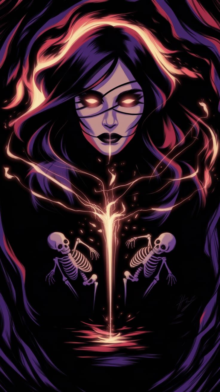 Undead Queen Conjures Spell Amidst Rising Skeletons