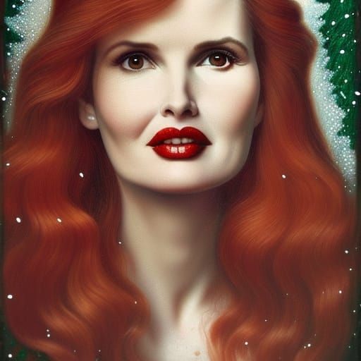Ethereal Portrait of a Woman with Red Hair
