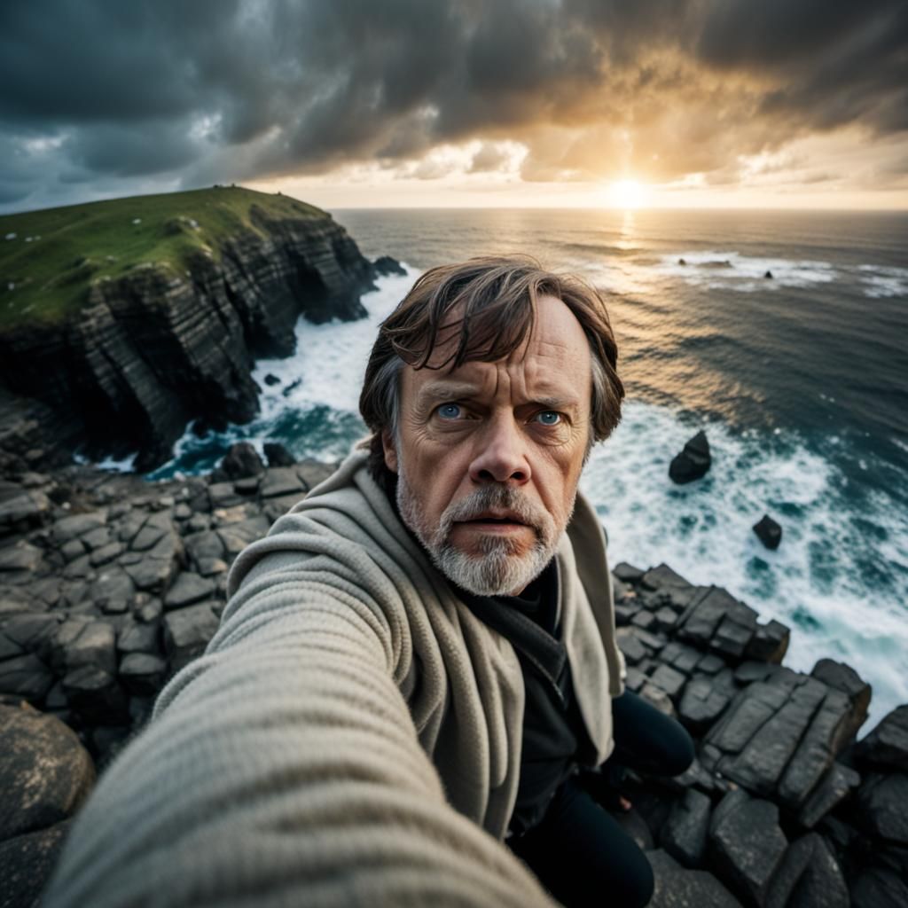 Luke Skywalker Selfie on Stormy Island