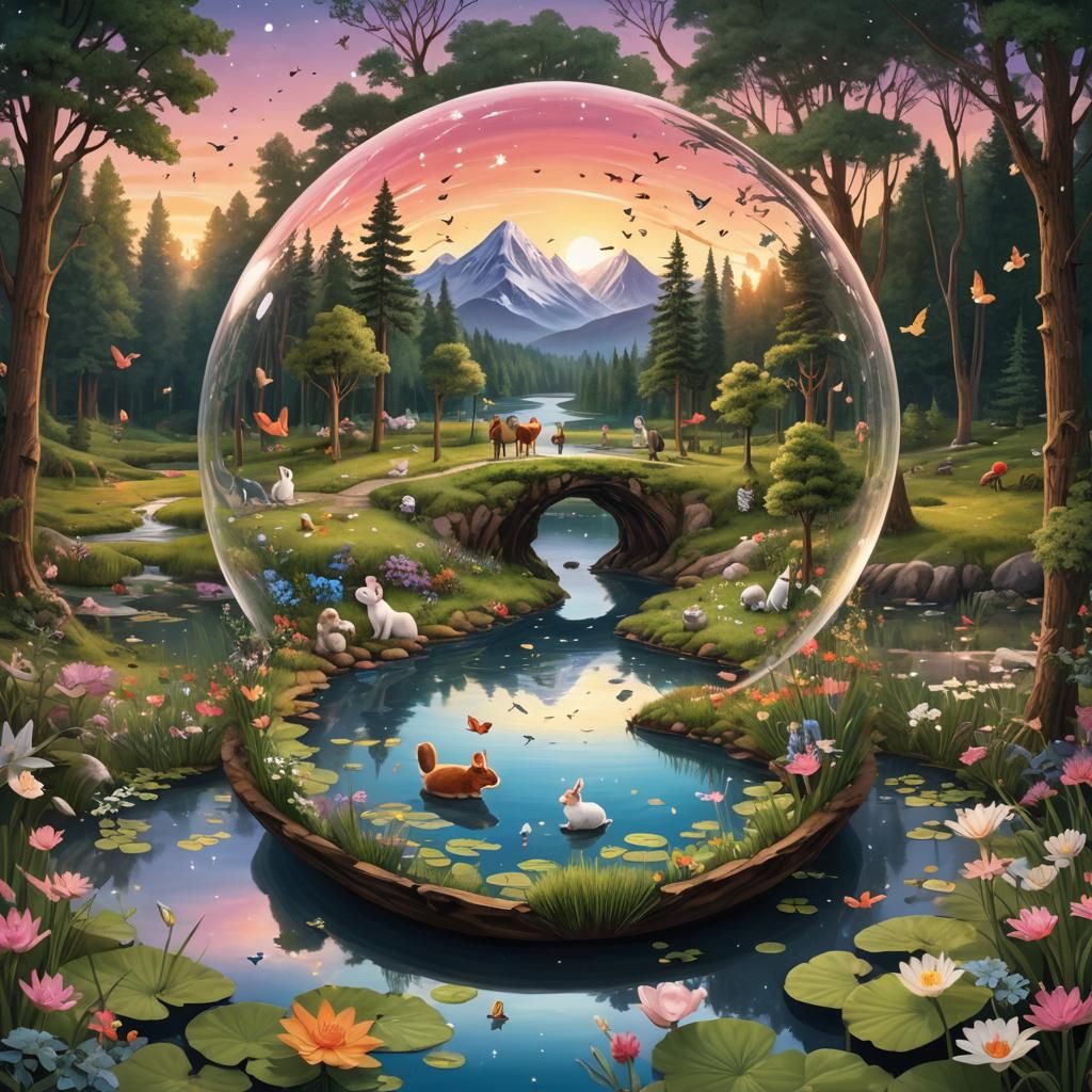 Enchanted Forest Wedding Inside Glass Sphere