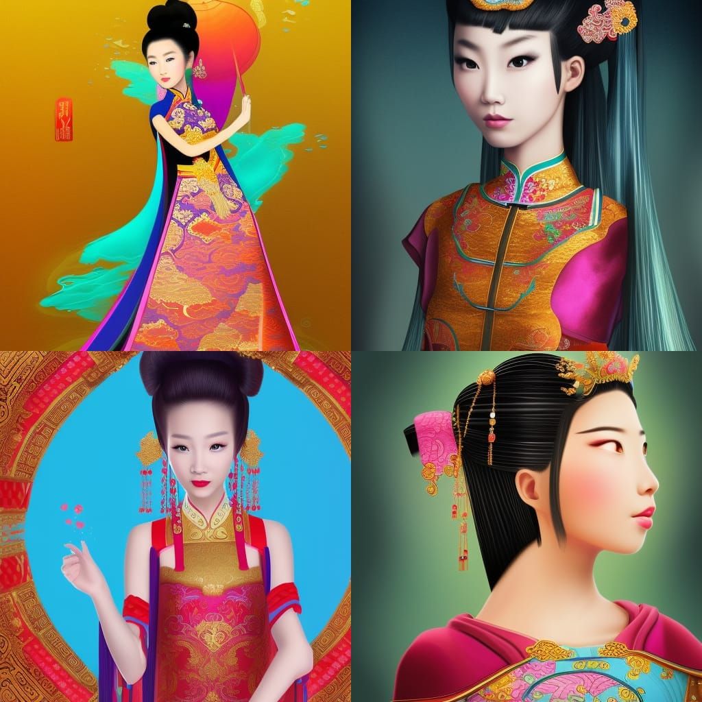 Imaginary Chinese Girl in Ancient Dress
