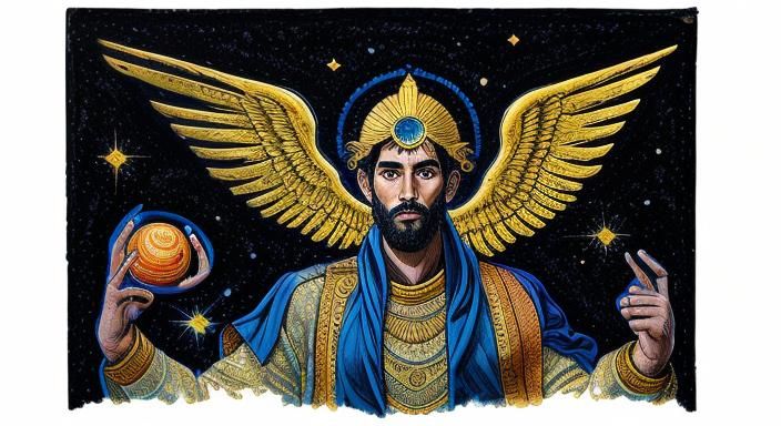 Mercury, Messenger of Gods, in Astral Illustration