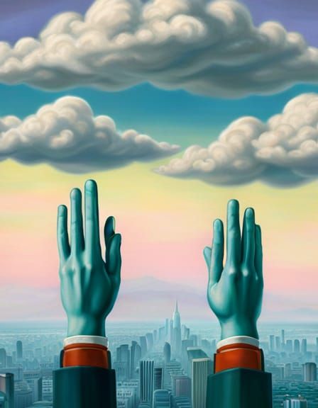 Surreal Giant Hands Pick Up Life Bar