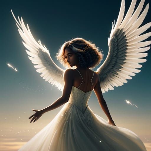 Glowing Goddess Unfurls Celestial Wings