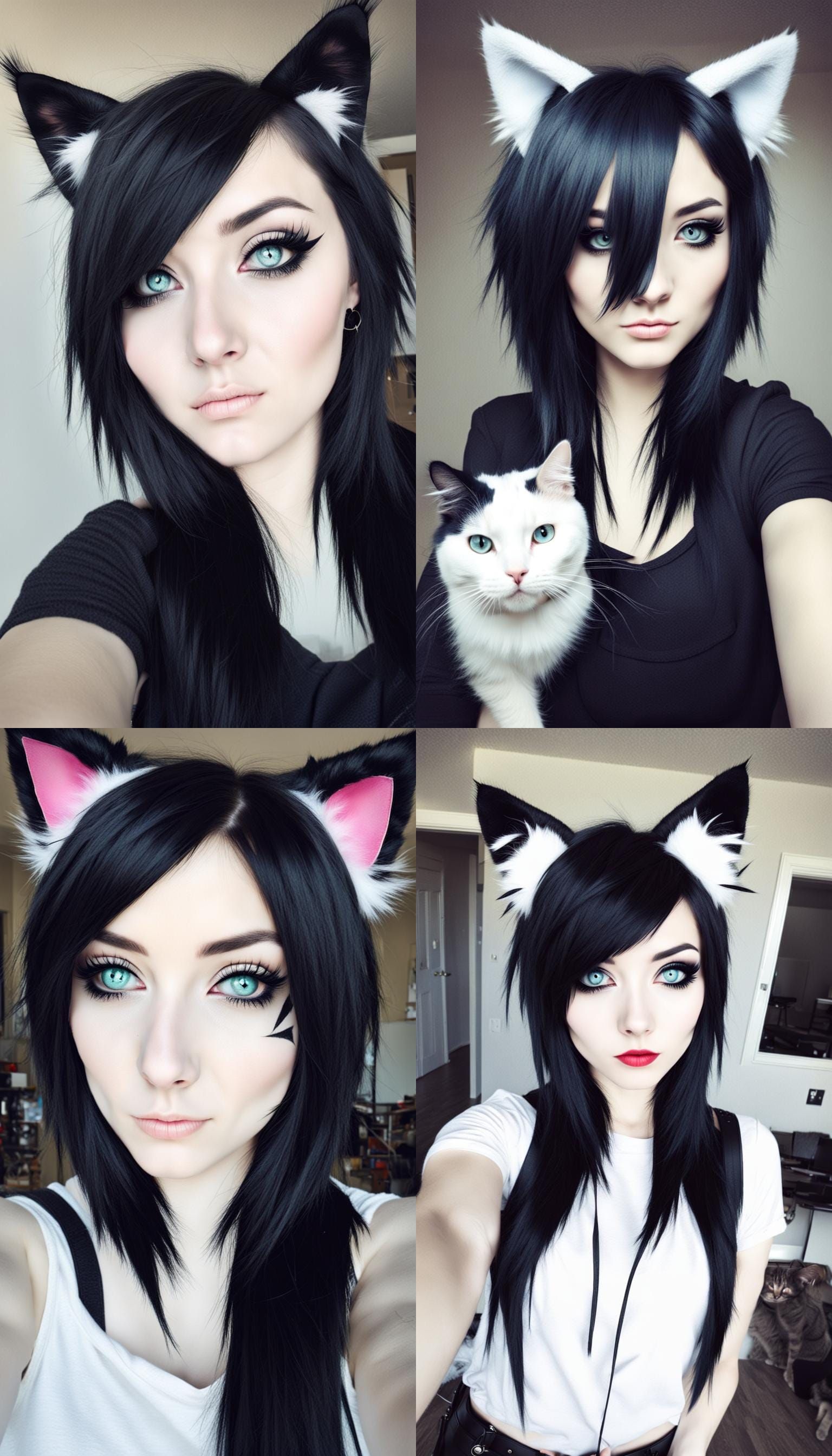 cat ears in selfie