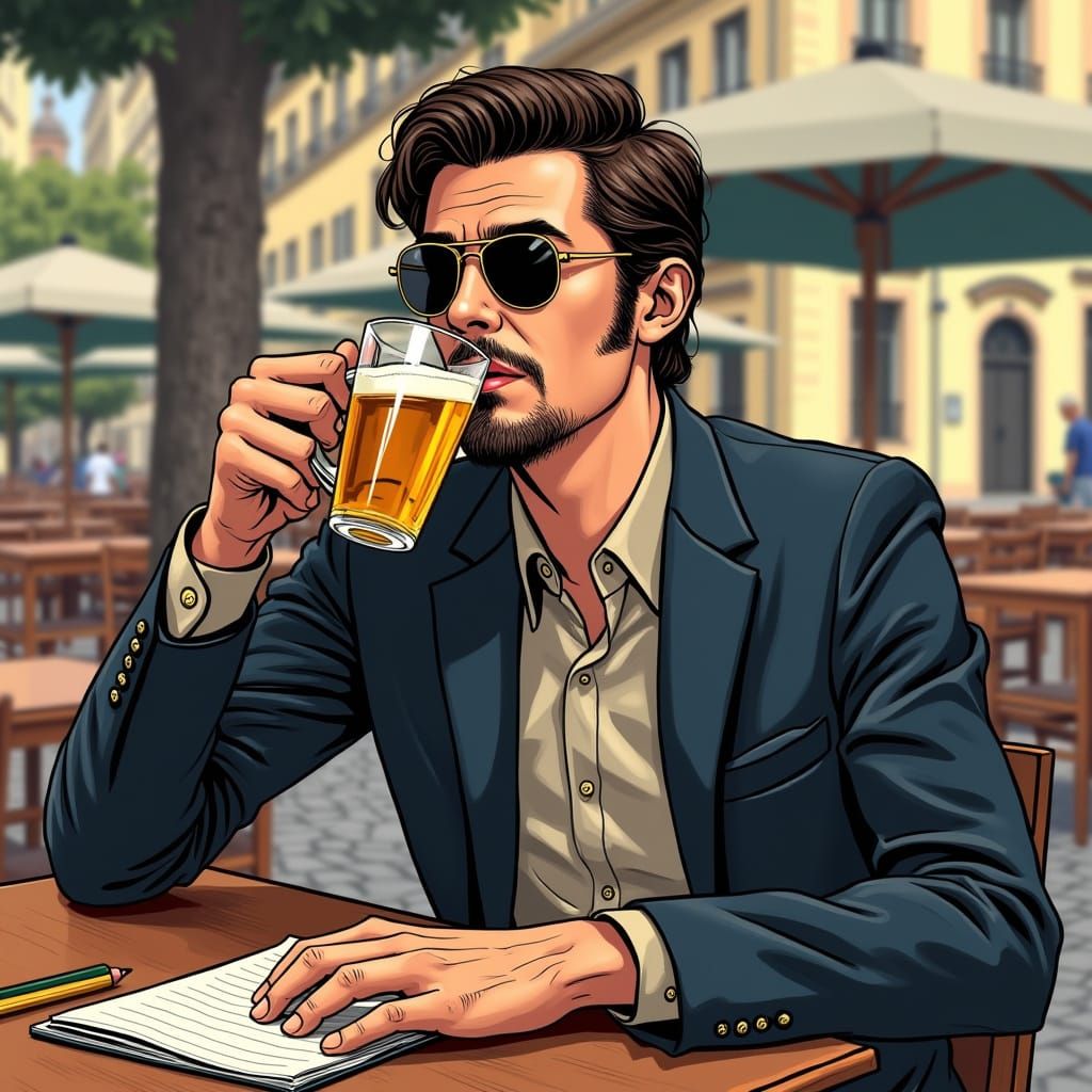 Paul McCartney in 1950s Comic Book Illustration