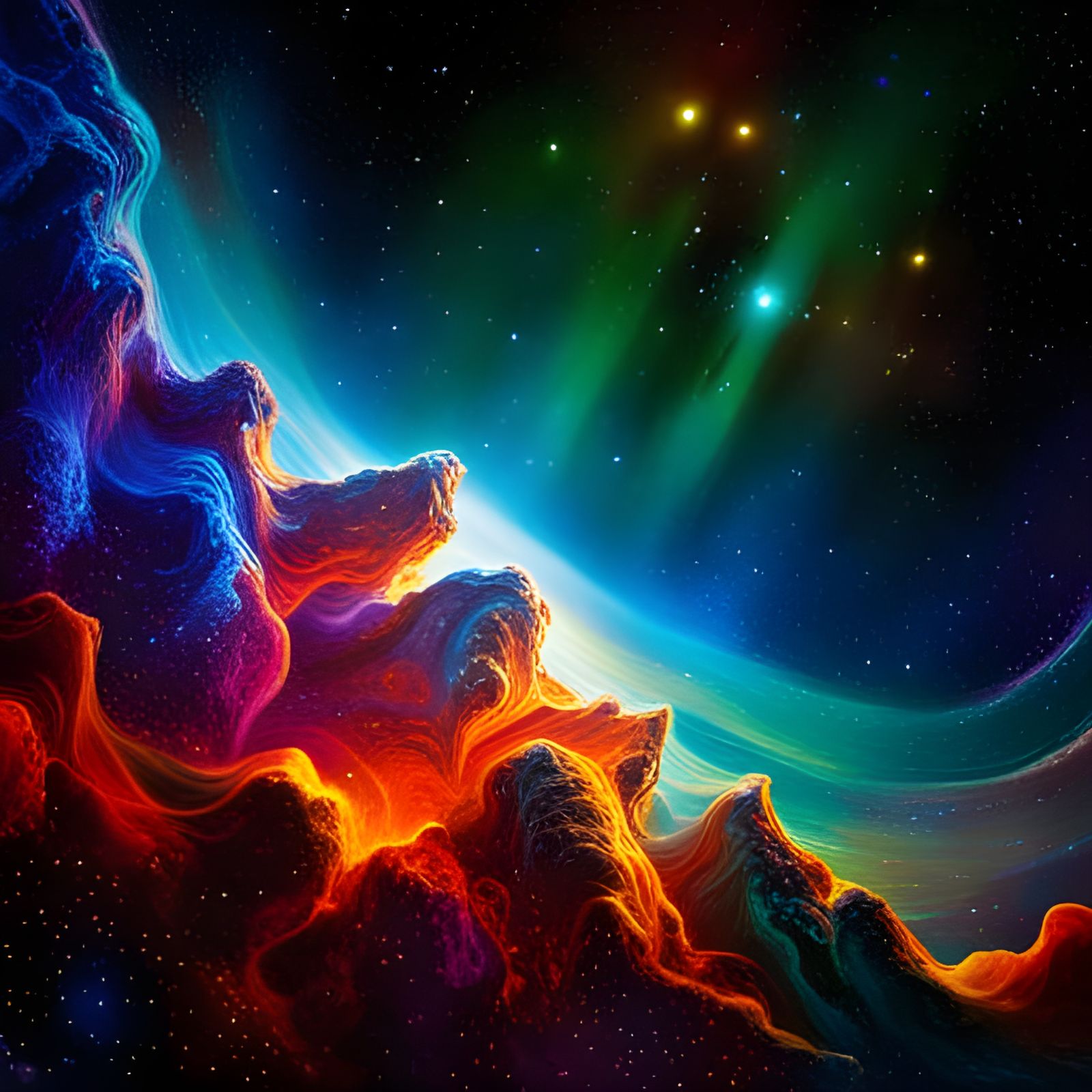 Orion's Belt: Holographic Cosmic Illustration