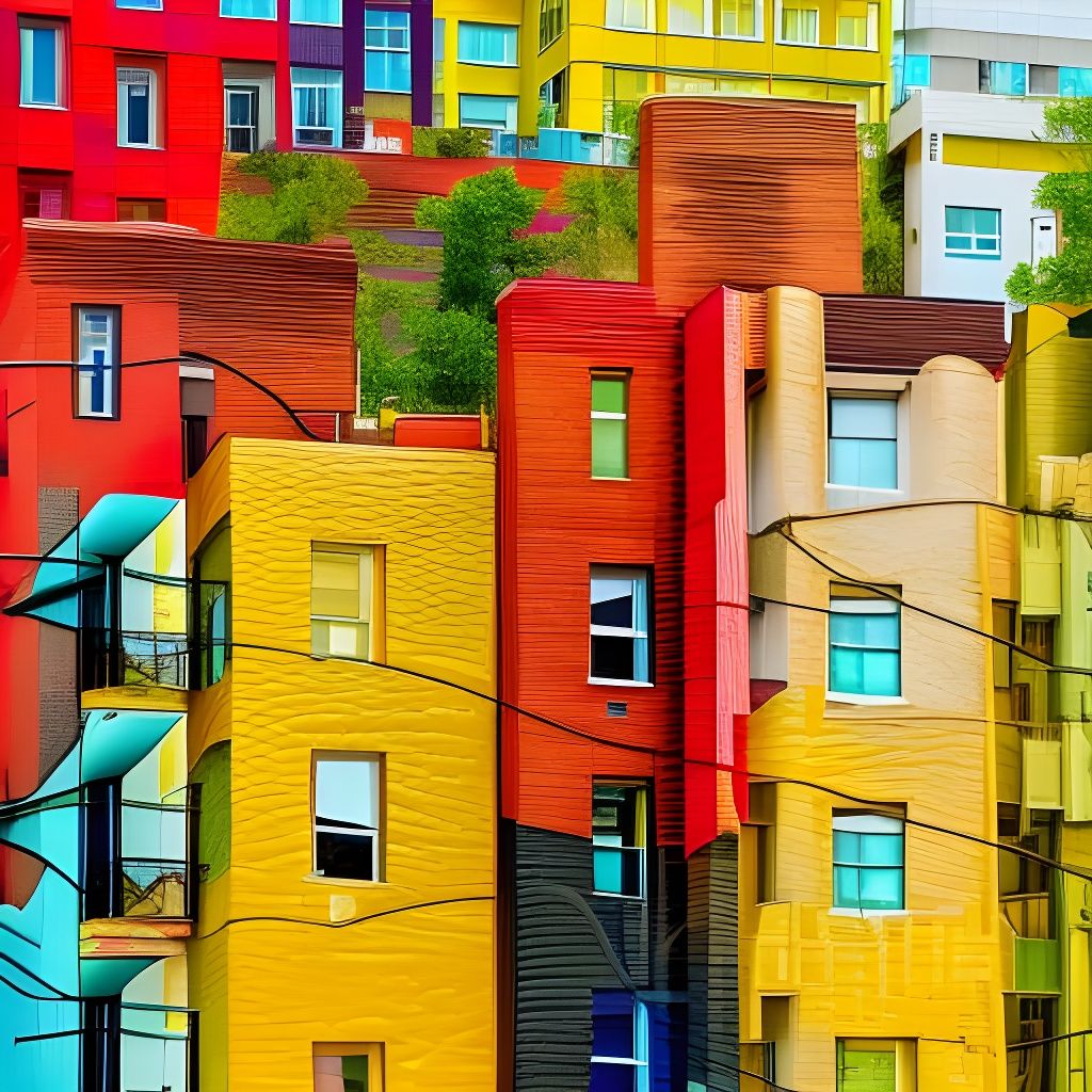 Colorful Modern Apartment Buildings in an Urban Landscape