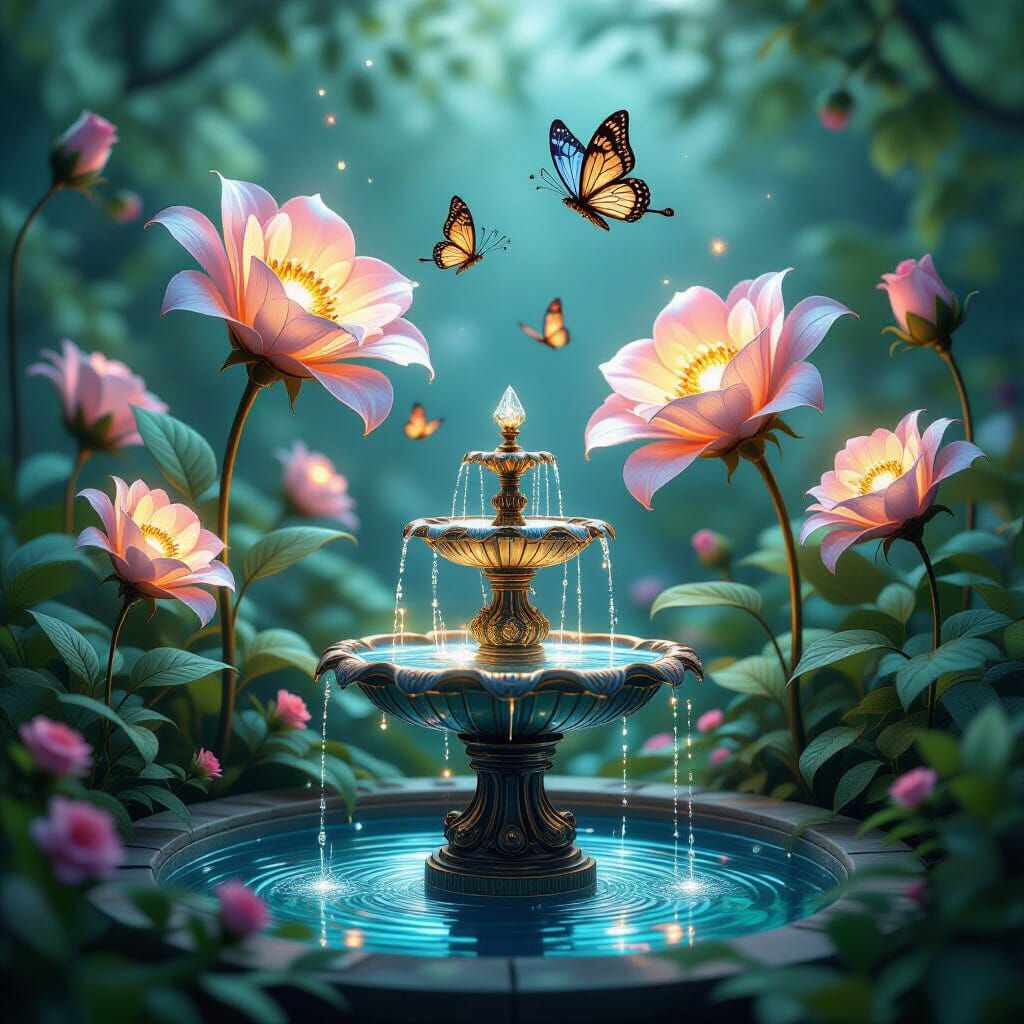 Mechanical Clockwork Garden With Luminous Flowers