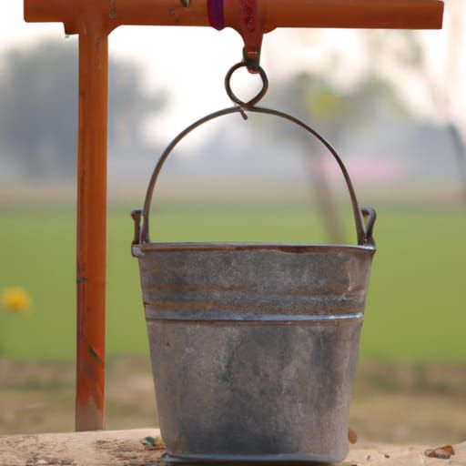 Rustic Well with Bucket in Professional Photography Style