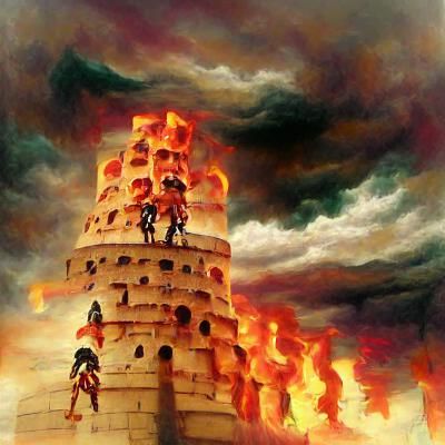 Inferno: Towering Firestorm in Digital Art