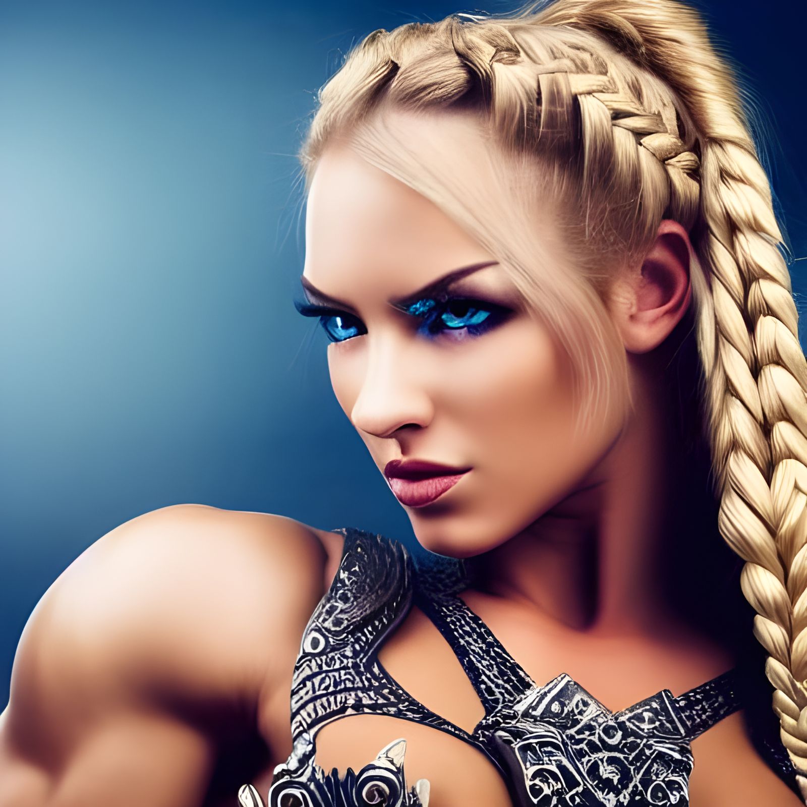 Viking Shield Maiden in Silver Armor