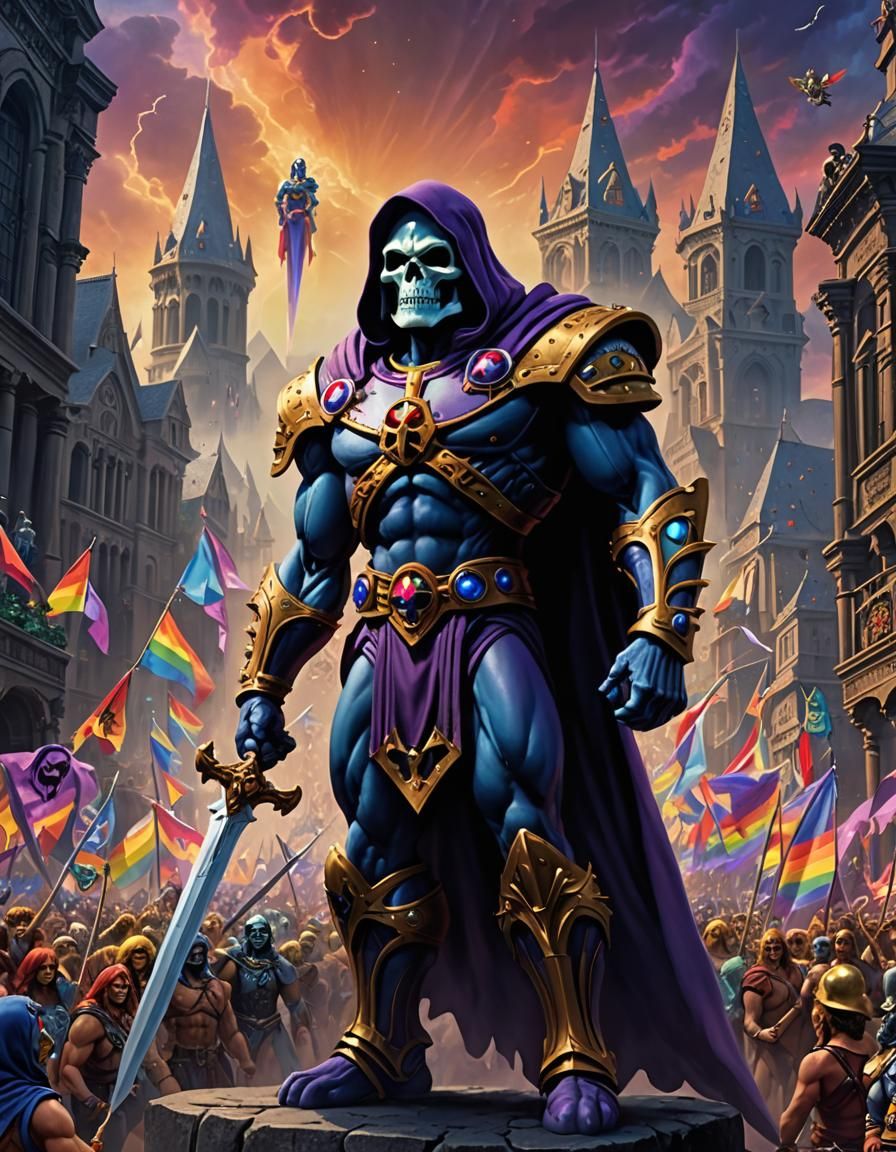 Skeletor, gay pride parade, masters of the universe, motu