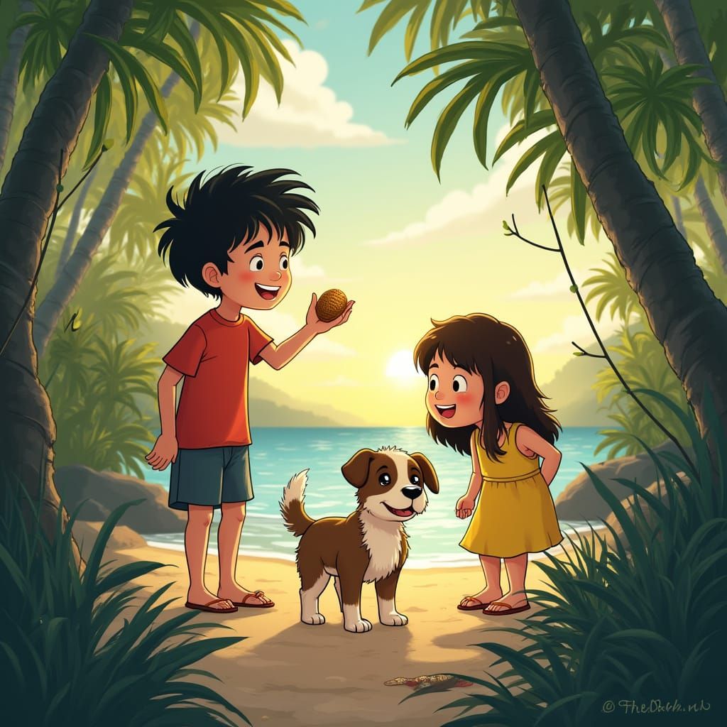 A Child's Quest for Golden Shells on Pulau Ubin Island