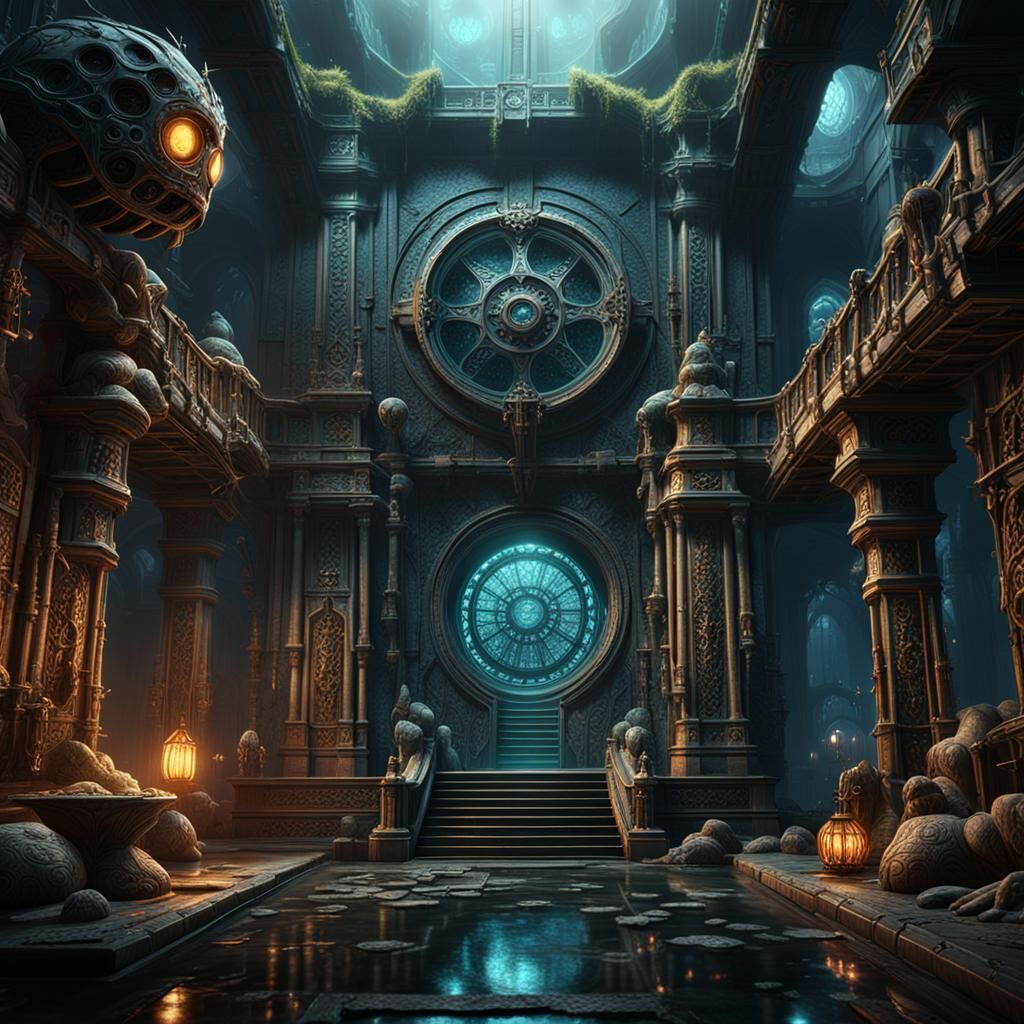 Fantastical Incubation Chamber: Detailed Matte Painting