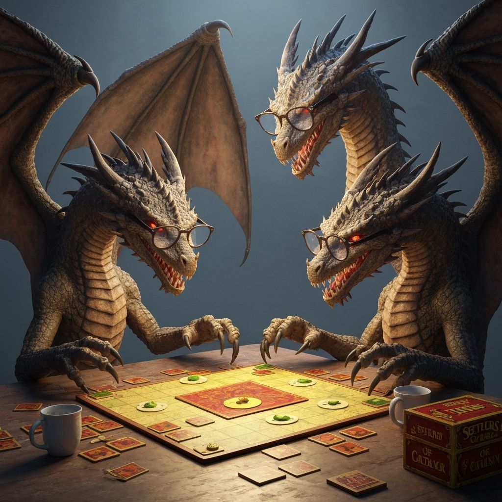 Dragons Play Settlers of Catan: Epic Fantasy Humor