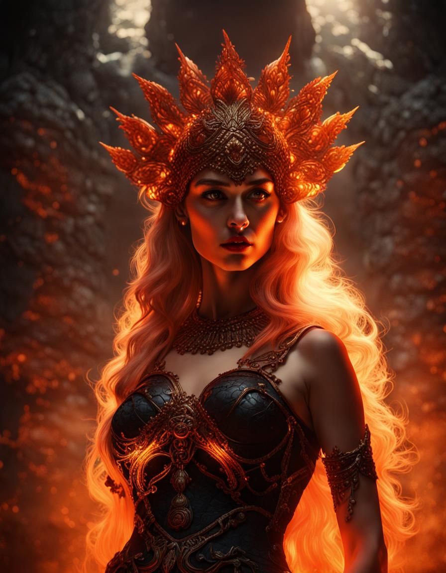 Persephone, Queen of Hades, in Retro Apocalyptic Style