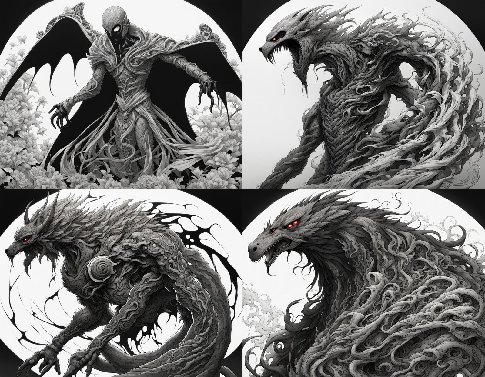 Formless Black Ghost in Manga Style