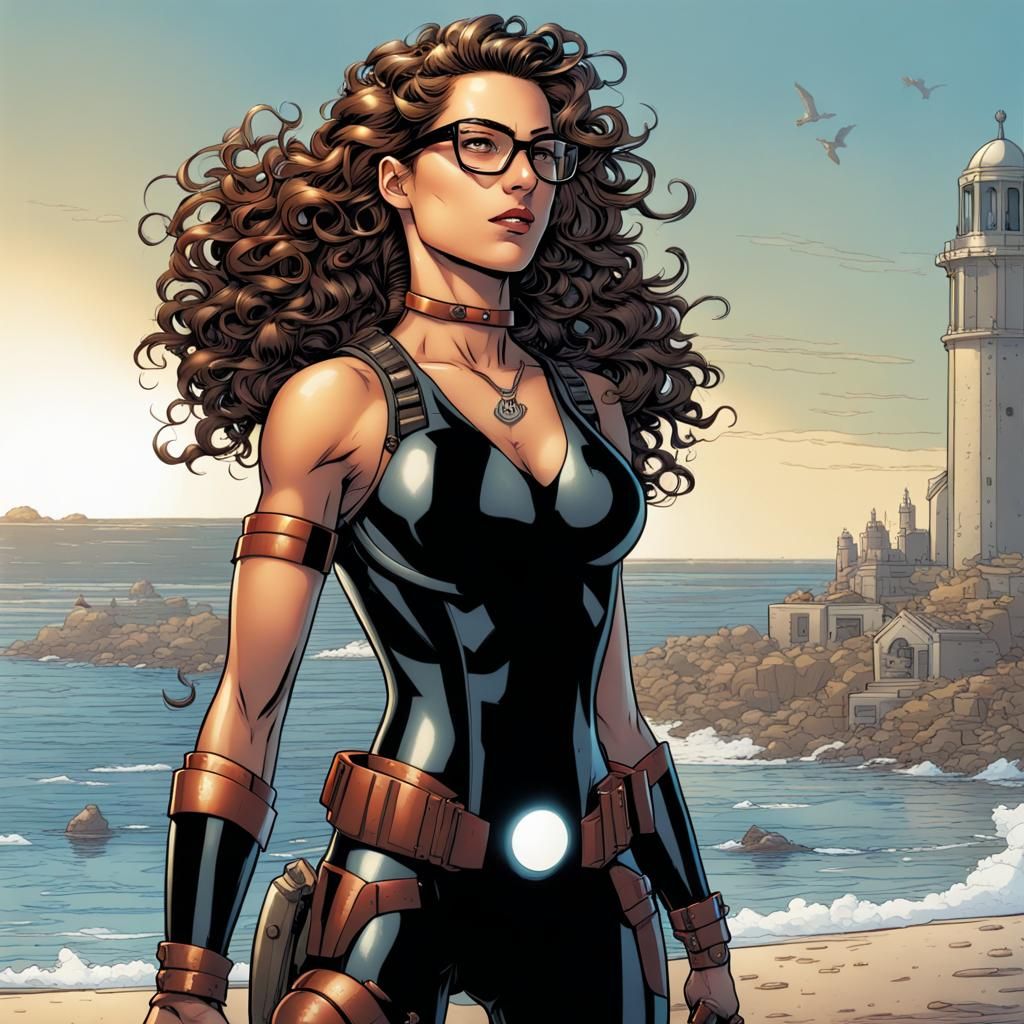 Italian Woman in Iron Man Armor, Comic Book Art