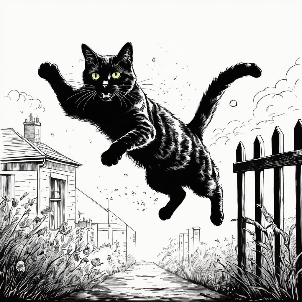 Enthusiastic Fans Greet Cat's Fence Jump