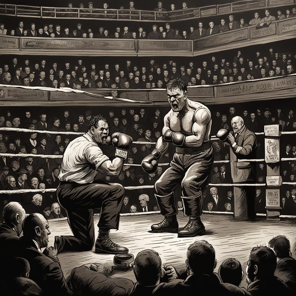 Steampunk Boxer's Last Stand in the Ring