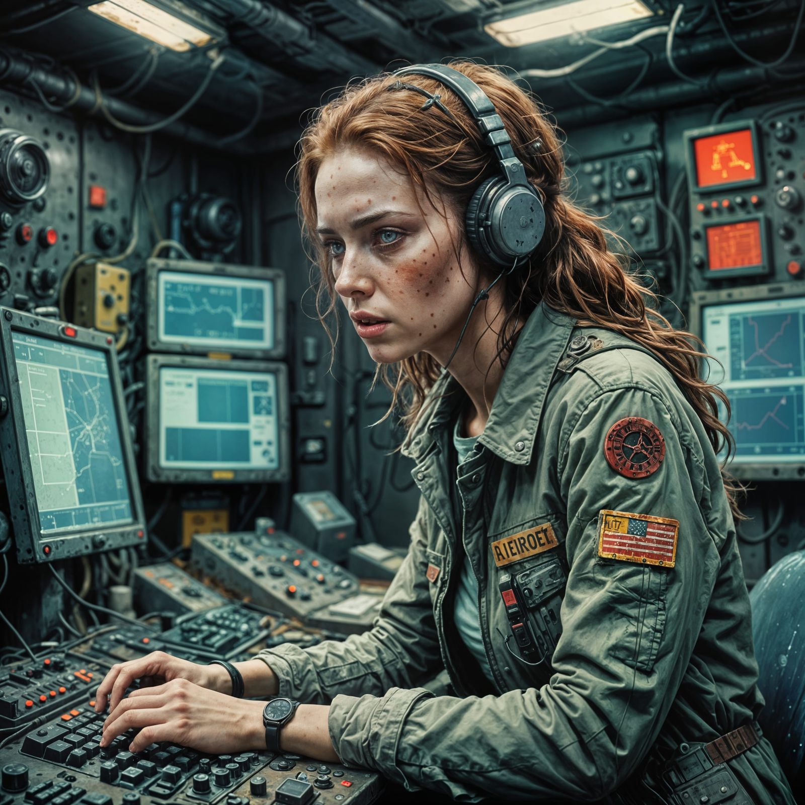 Red Alert in a Desolate Postapocalyptic Landscape