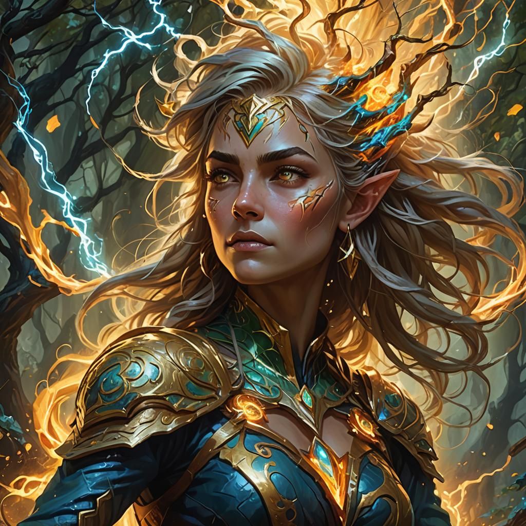Earth and Thunder Elf with Elemental Powers