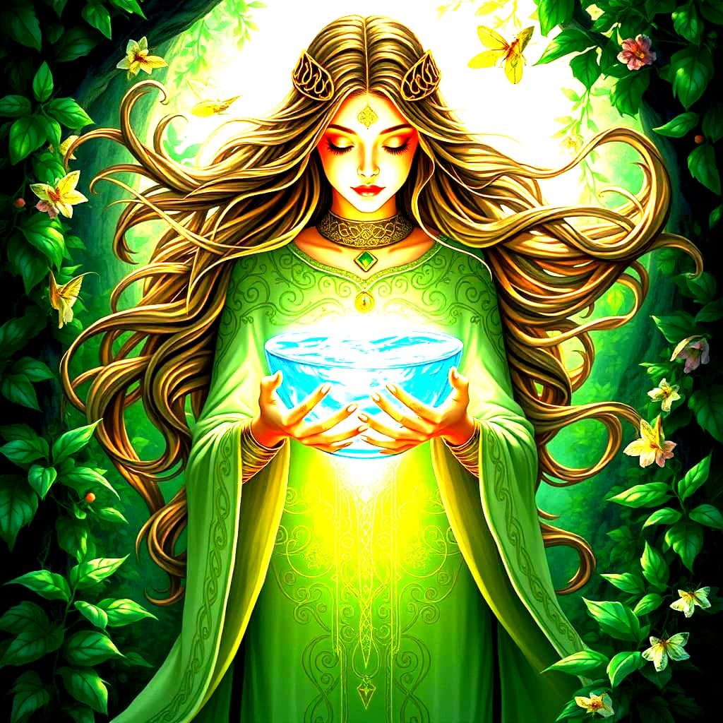 Ethereal Water Nymph in a Dreamlike Scene