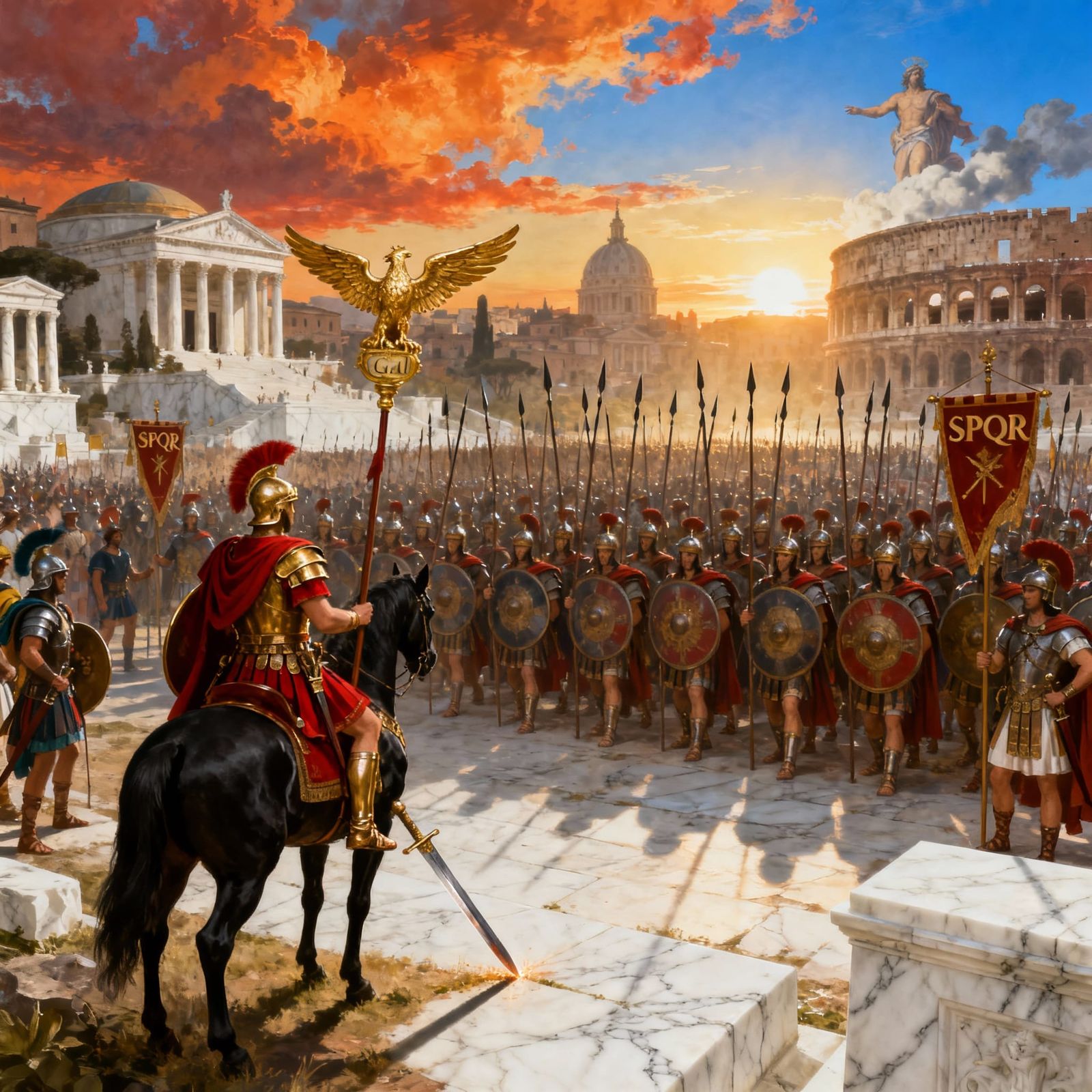 Roman Legion at Dawn Majestic Historical Realism