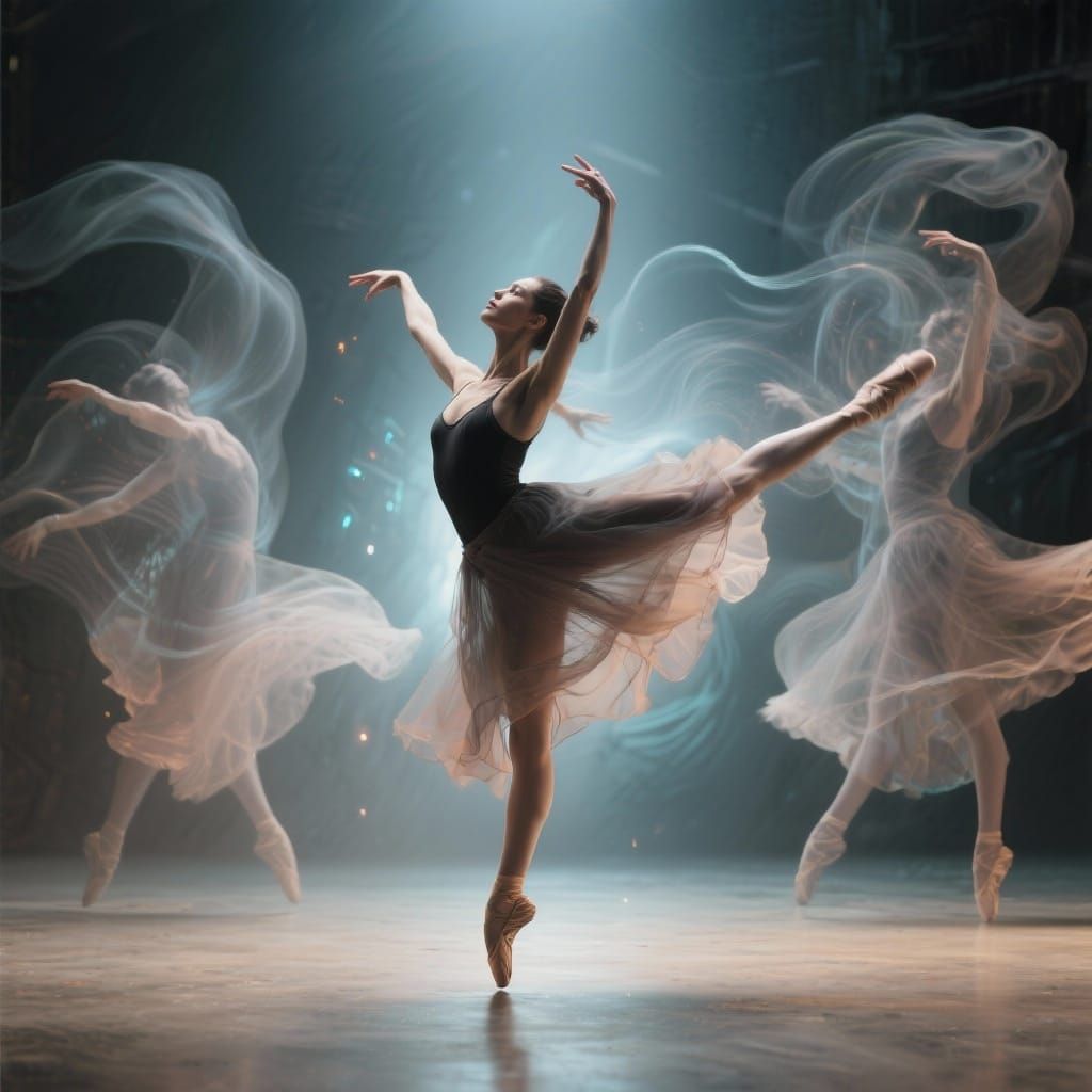 Dancer in Temporal Double Exposure