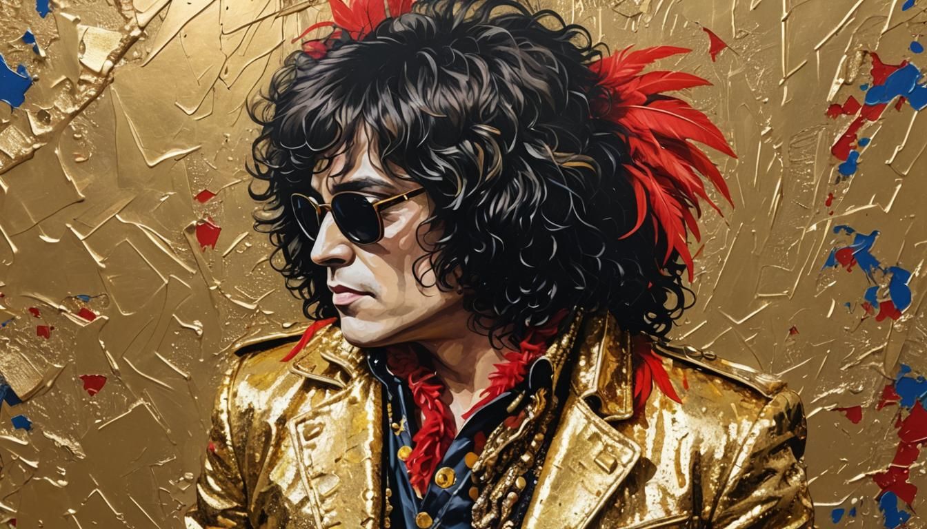 Musician in Pop Art Style With Acrylic Texture