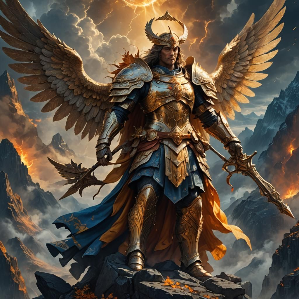 Apocalyptic Angel Sounds Trumpet in Fantasy Art