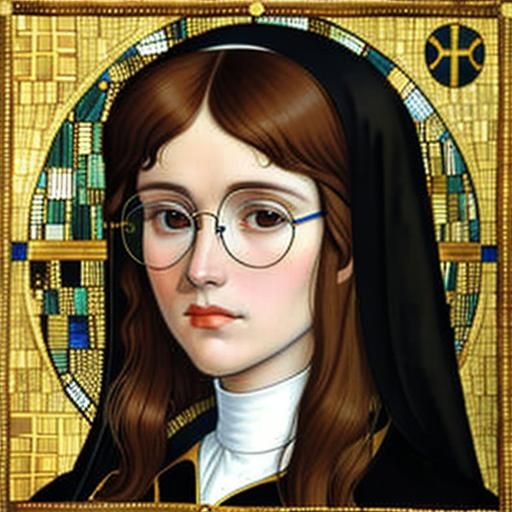 Nun in Byzantine Cloister, Inspired by Masters