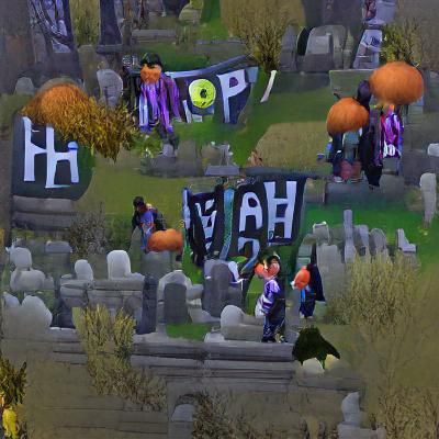 Graveyard Monster Mash: Happy Halloween Banner