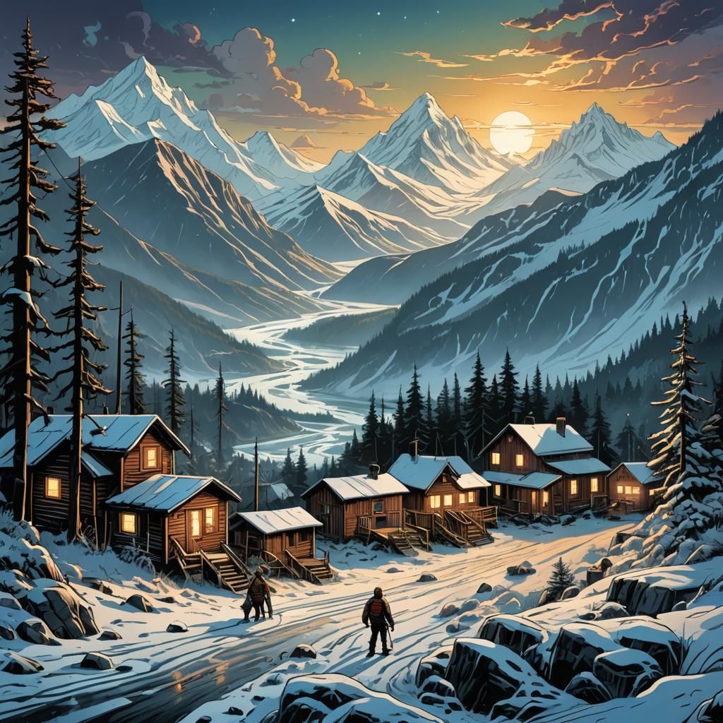 Skagit, Alaska in Comic Book Art Style