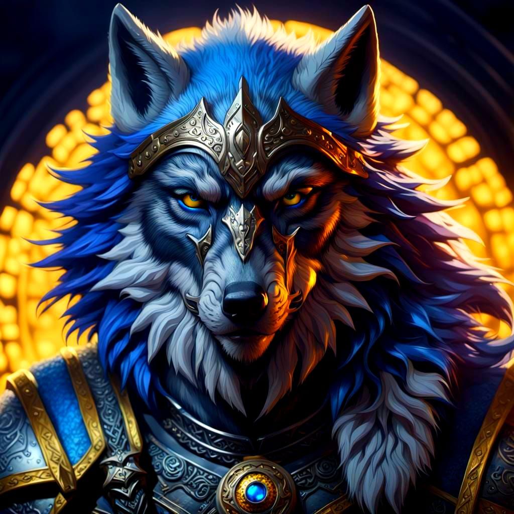 Hybrid Wolf-Viking Concept Art in Dark Fantasy Style
