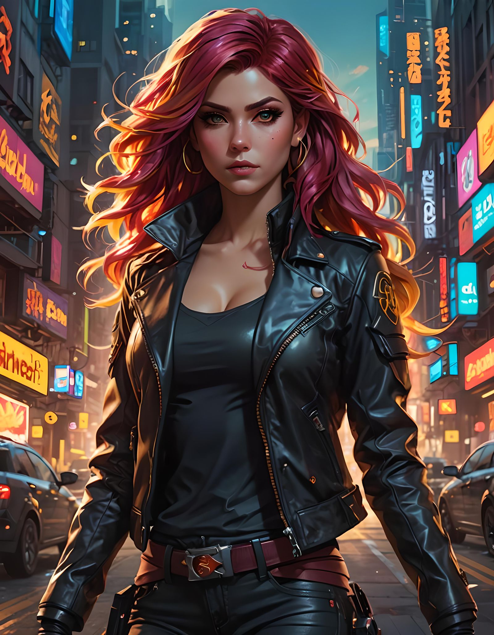 Sunset Shimmer Cyberpunk Portrait in 8k Resolution