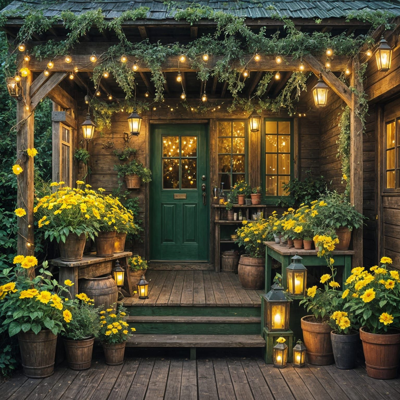 Whimsical Nights on a Vintage Porch