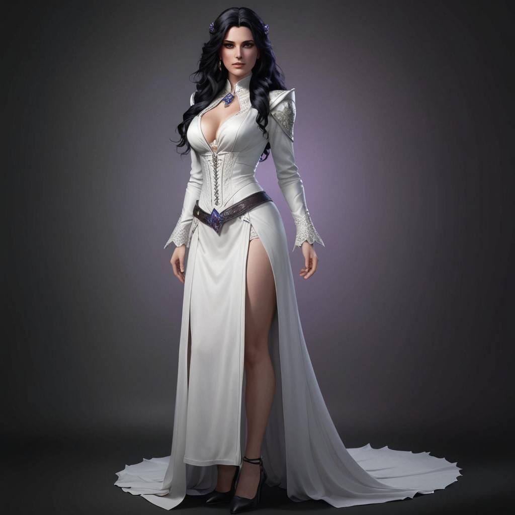 Yennefer Sorceress Portrait in Hyperdetailed Style