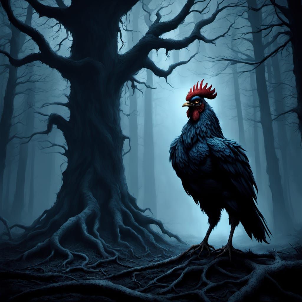 Ominous, One-Eyed Hybrid Emerges from Dark Fantasy Forest