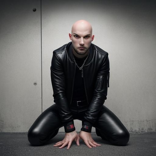 Hyperrealistic Image: Man Kneeling at Prison Cellar Door