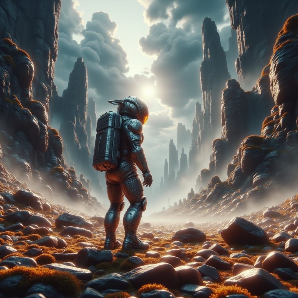 Epic Space Odyssey in Cinematic Hyperrealism