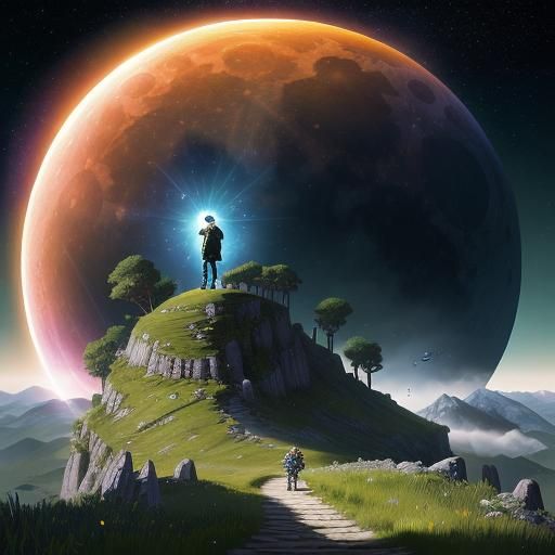 Magnificent Celestial Eclipse Fantasy Art