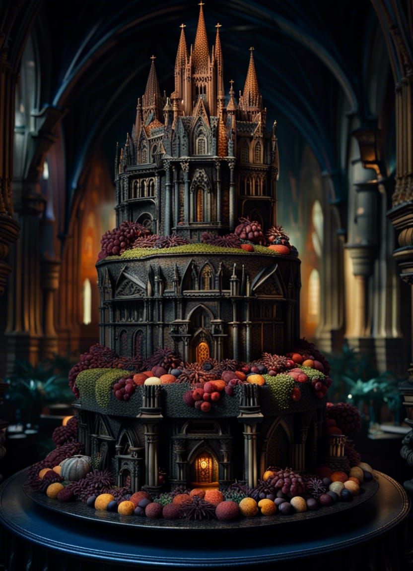 Stunning three tier Gothic wedding cake City by  Giuseppe Ar...