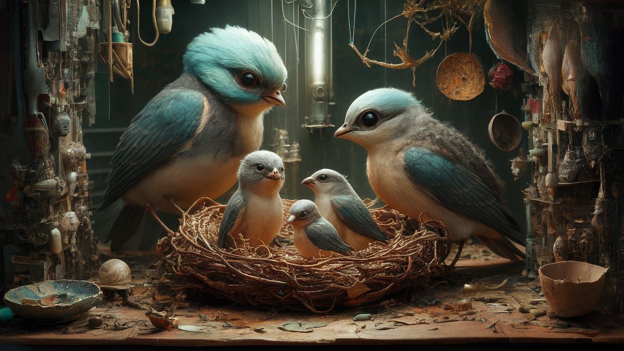 Alien Taxidermist Crafts Bird-Like Creatures: 3D Folk Art